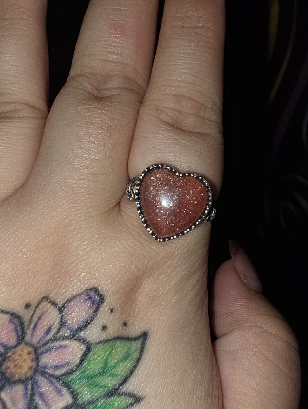 Strawberry Quartz S925 Adjustable Ring
